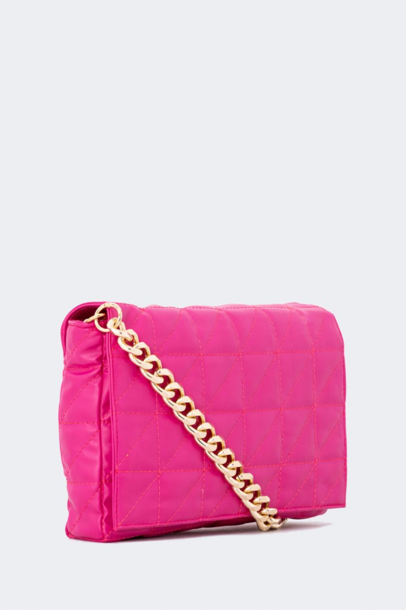WOMAN Fushsia Faux Leather Hand Bag