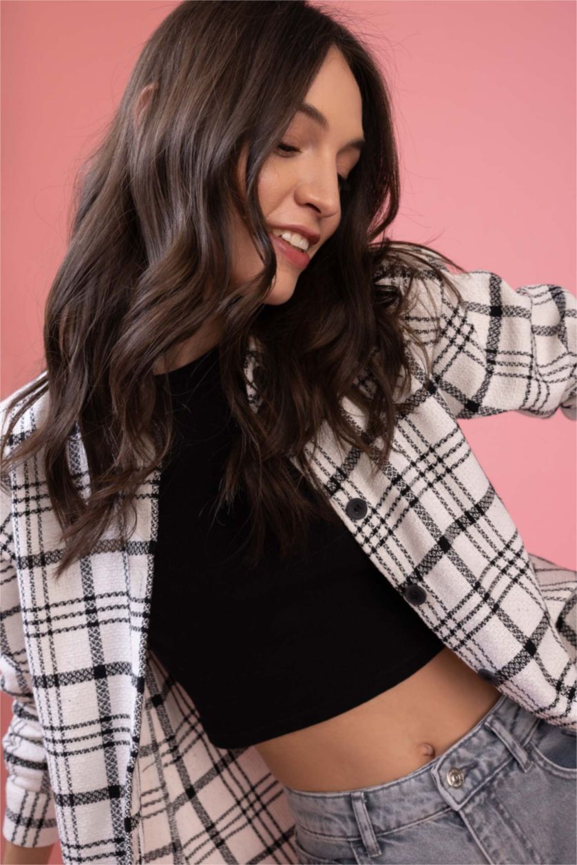 WOMAN Ecru Oversize Fit Long Sleeve Shirt