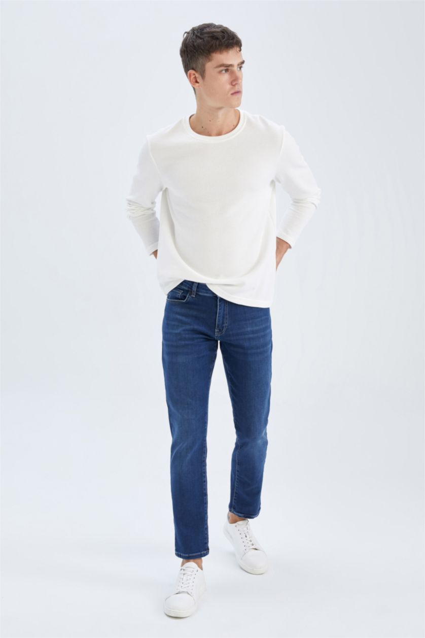 رجال أزرق غامق بنطلون جينز بيدرو بقصّة ضيقة مستدام