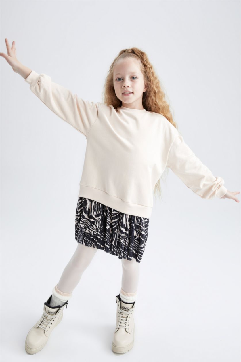 Girls & Teens Sand Long Sleeve Knitted Dress