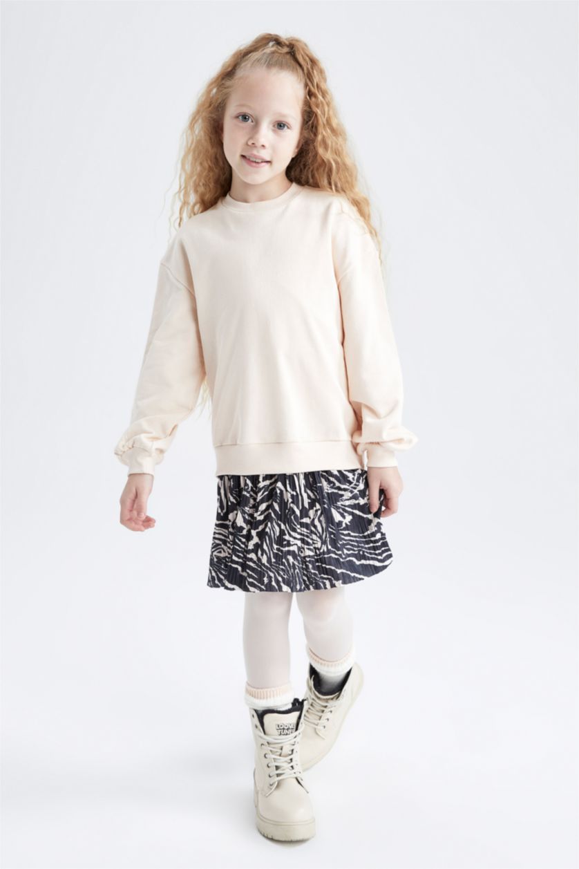 Girls & Teens Sand Long Sleeve Knitted Dress