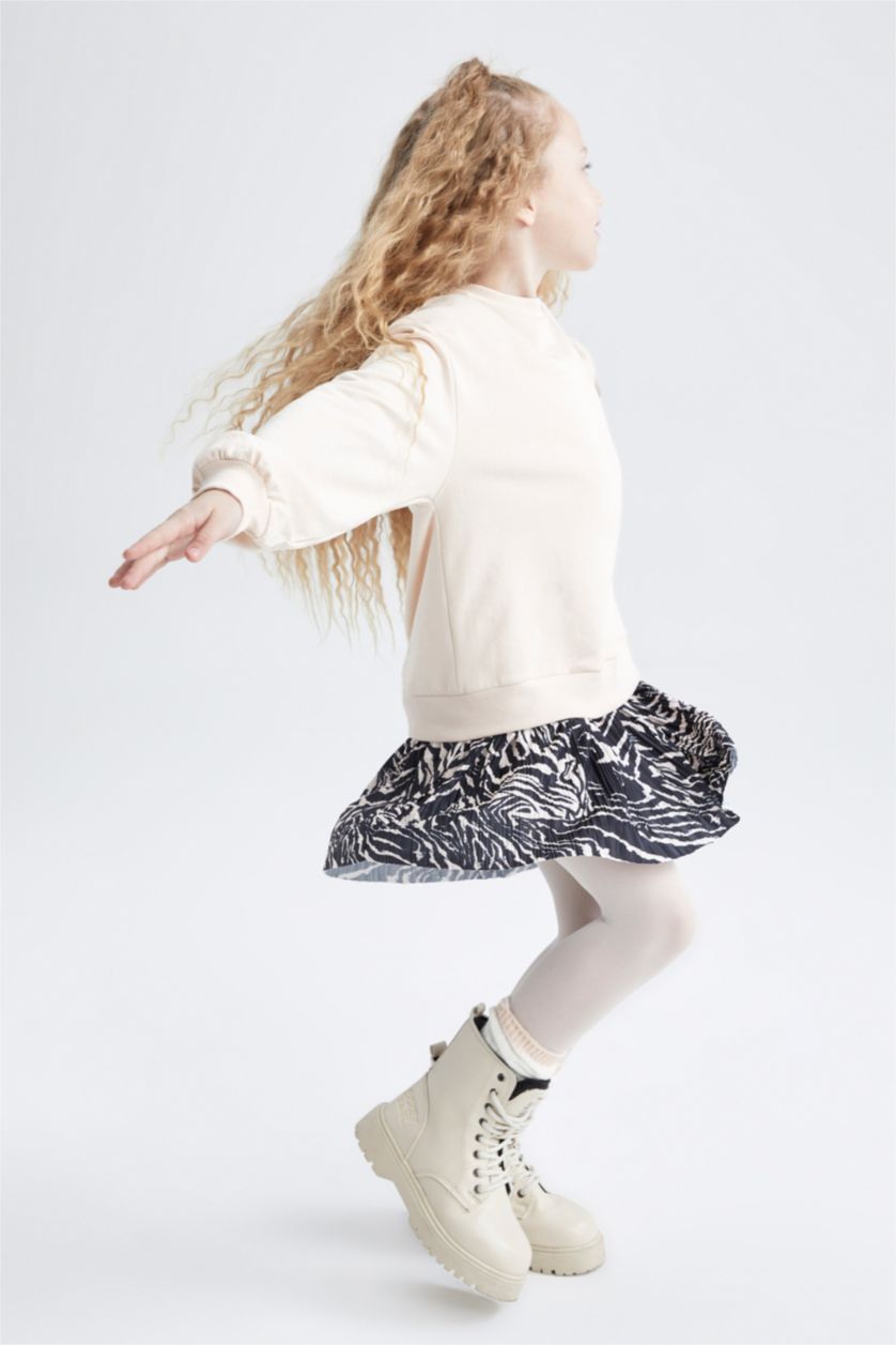 Girls & Teens Sand Long Sleeve Knitted Dress