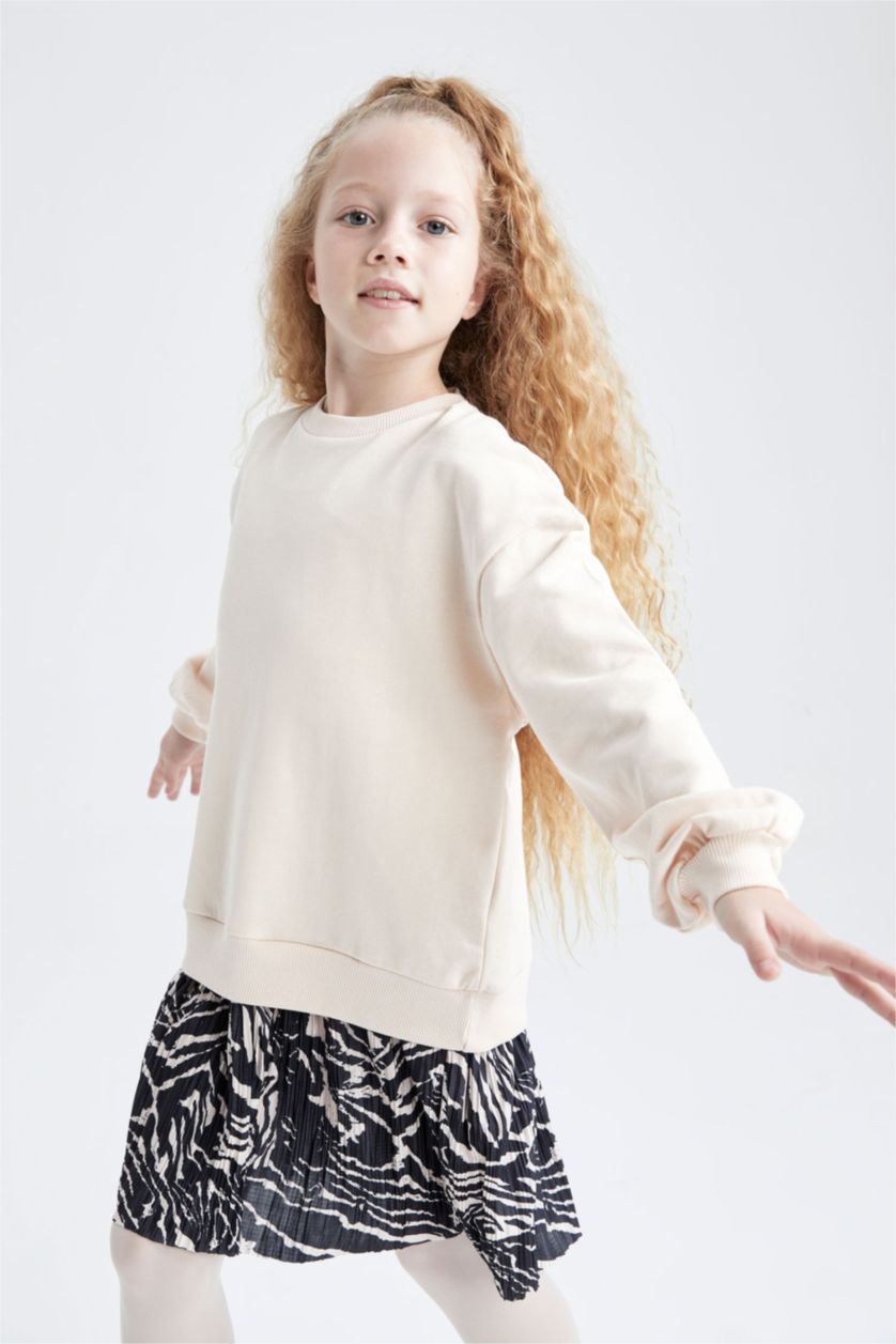 Girls & Teens Sand Long Sleeve Knitted Dress