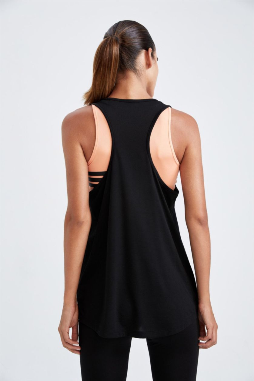 WOMAN Black Defacto Fit Standard Fit Crew Neck Singlet