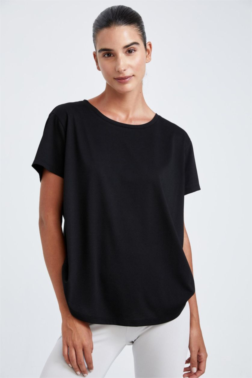 WOMAN Black Comfort Fit Short Sleeve T-Shirt