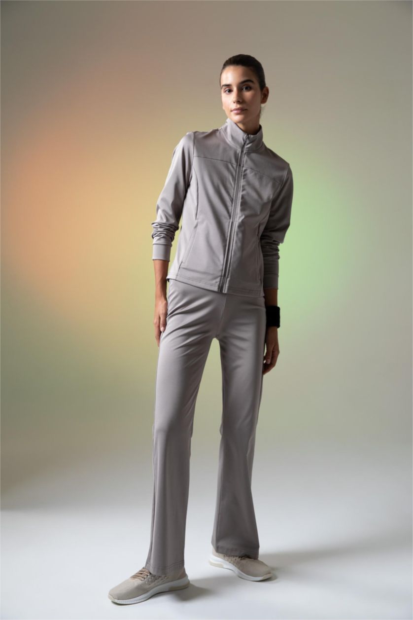 WOMAN Grey DeFactoFit Standard Fit Scuba Diver Fabric Cardigan