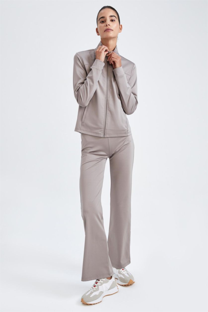 WOMAN Grey DeFactoFit Standard Fit Scuba Diver Fabric Cardigan