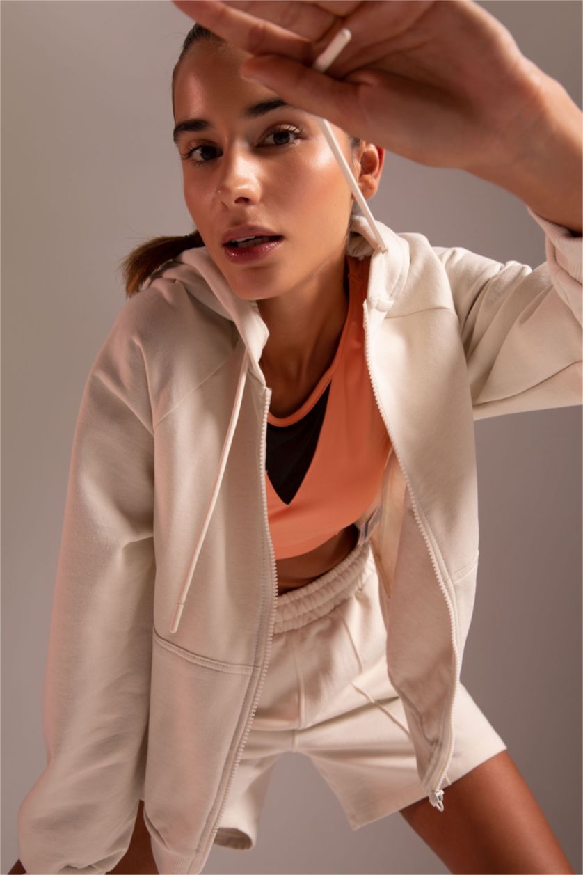 WOMAN Stone DeFactoFit Hooded Cardigan