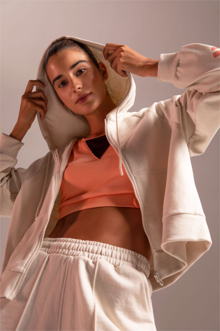 WOMAN Stone DeFactoFit Hooded Cardigan