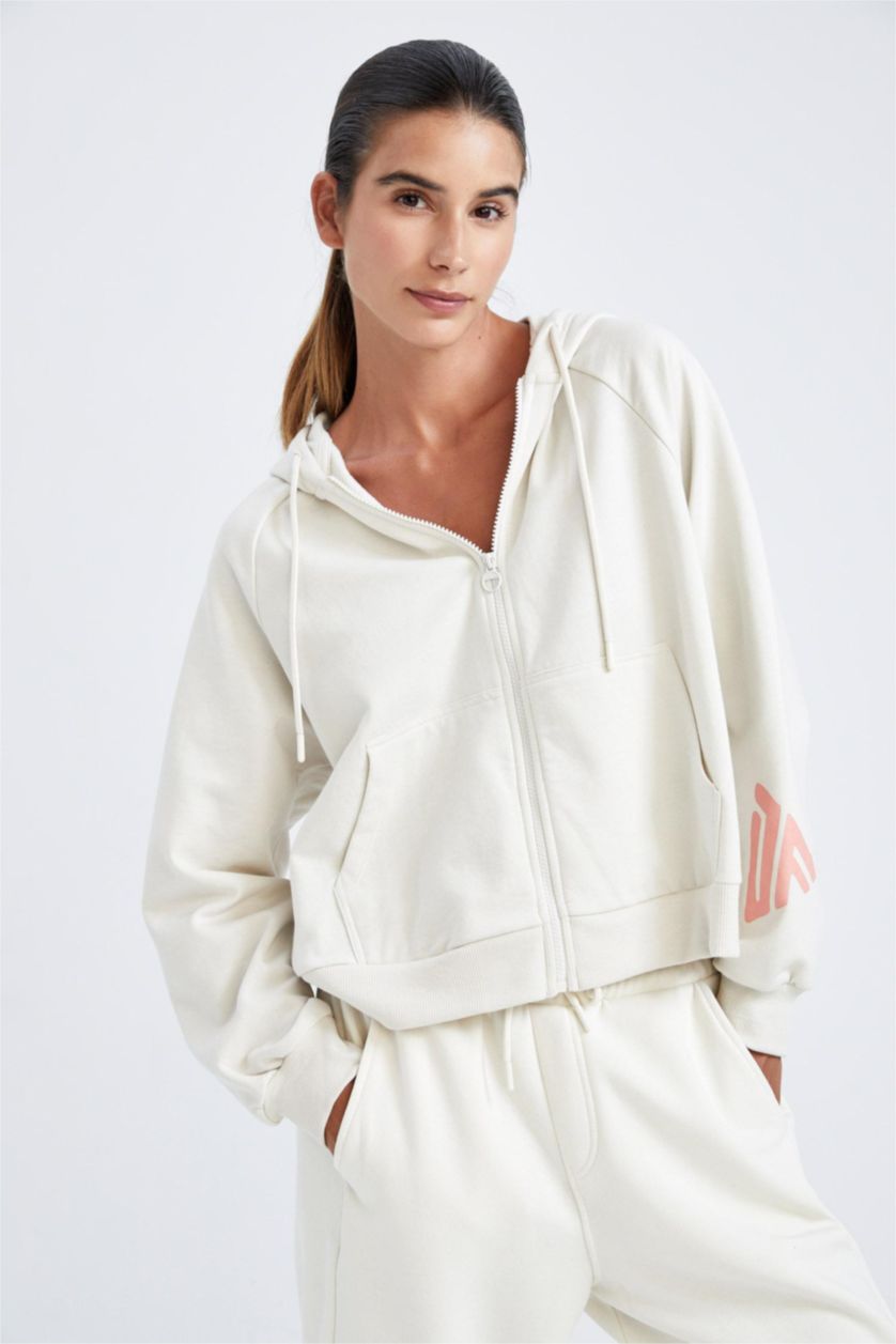 WOMAN Stone DeFactoFit Hooded Cardigan