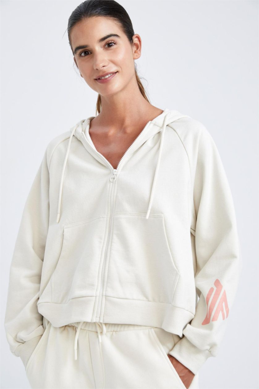 WOMAN Stone DeFactoFit Hooded Cardigan