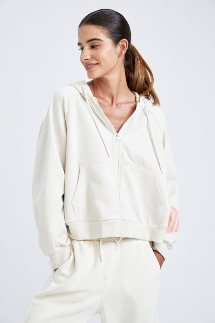 WOMAN Stone DeFactoFit Hooded Cardigan