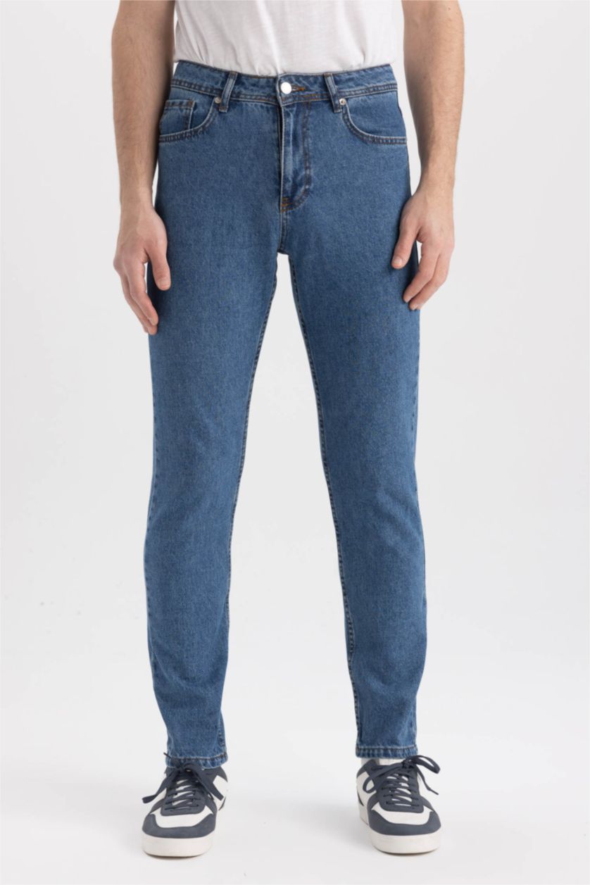 HOMME Bleu Pantalon Coupe fuselée régulière