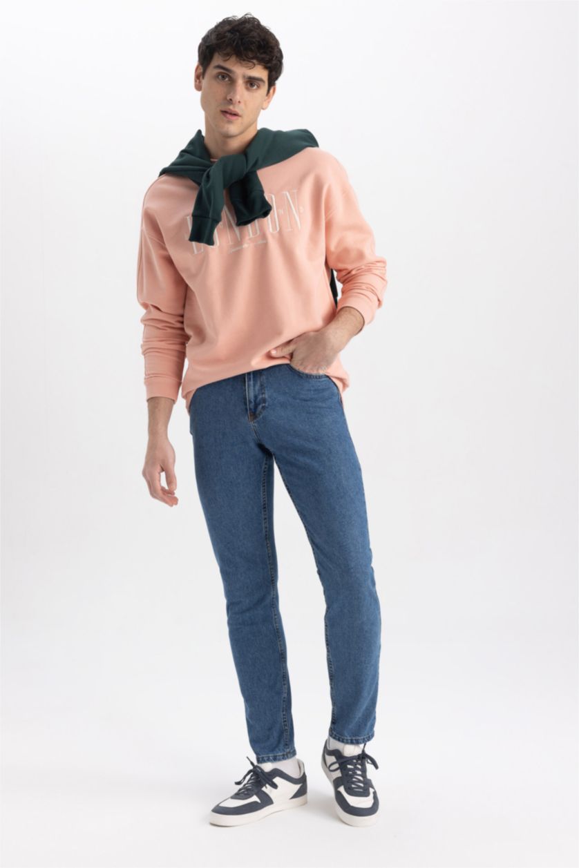 HOMME Bleu Pantalon Coupe fuselée régulière