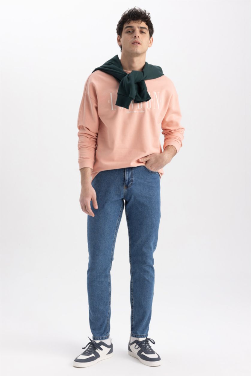 HOMME Bleu Pantalon Coupe fuselée régulière