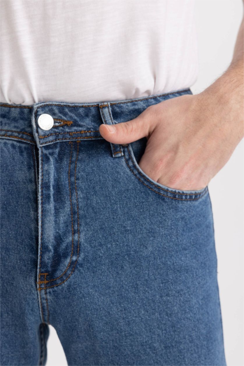 HOMME Bleu Pantalon Coupe fuselée régulière