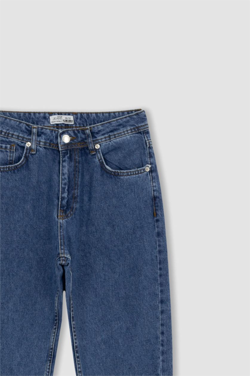 HOMME Bleu Pantalon Coupe fuselée régulière