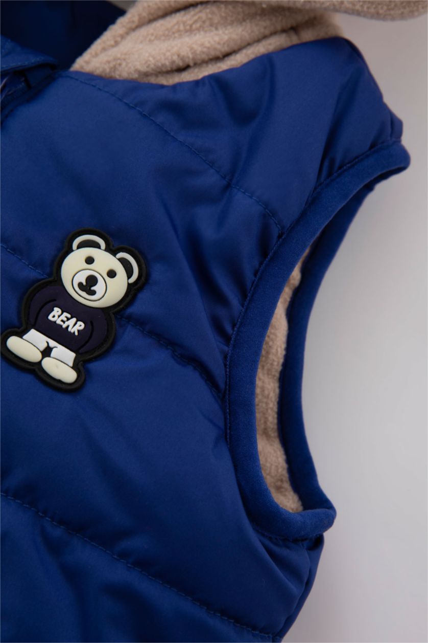 BABY BOY Sax Baby Boy Fleece Lined Hooded Vest