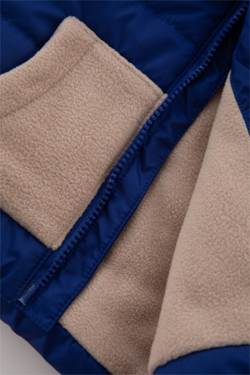 BABY BOY Sax Baby Boy Fleece Lined Hooded Vest