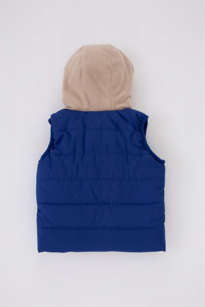 BABY BOY Sax Baby Boy Fleece Lined Hooded Vest