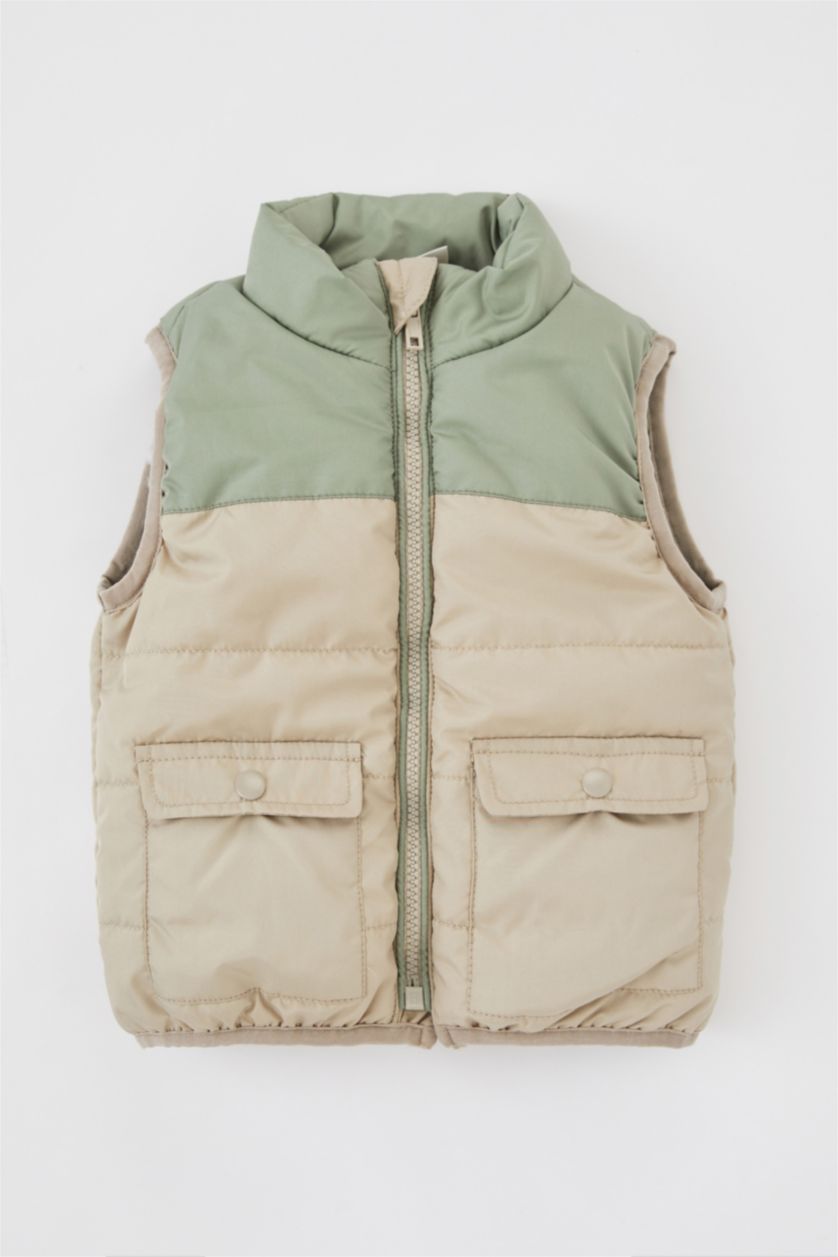 BÉBÉ GARÇON Beige Gilet Doudoune à col montant pour bébé garçon