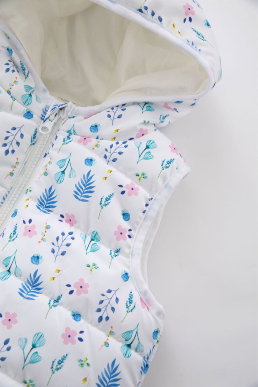 ДІВЧИНКА Бежевий Жилет стандартного крою з квітами Понгі для малюків дівчаток