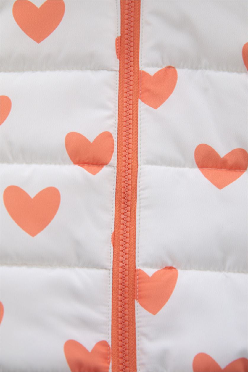 BABY GIRL Salmon Baby Girls Water Repellent Hooded Inflatable Vest