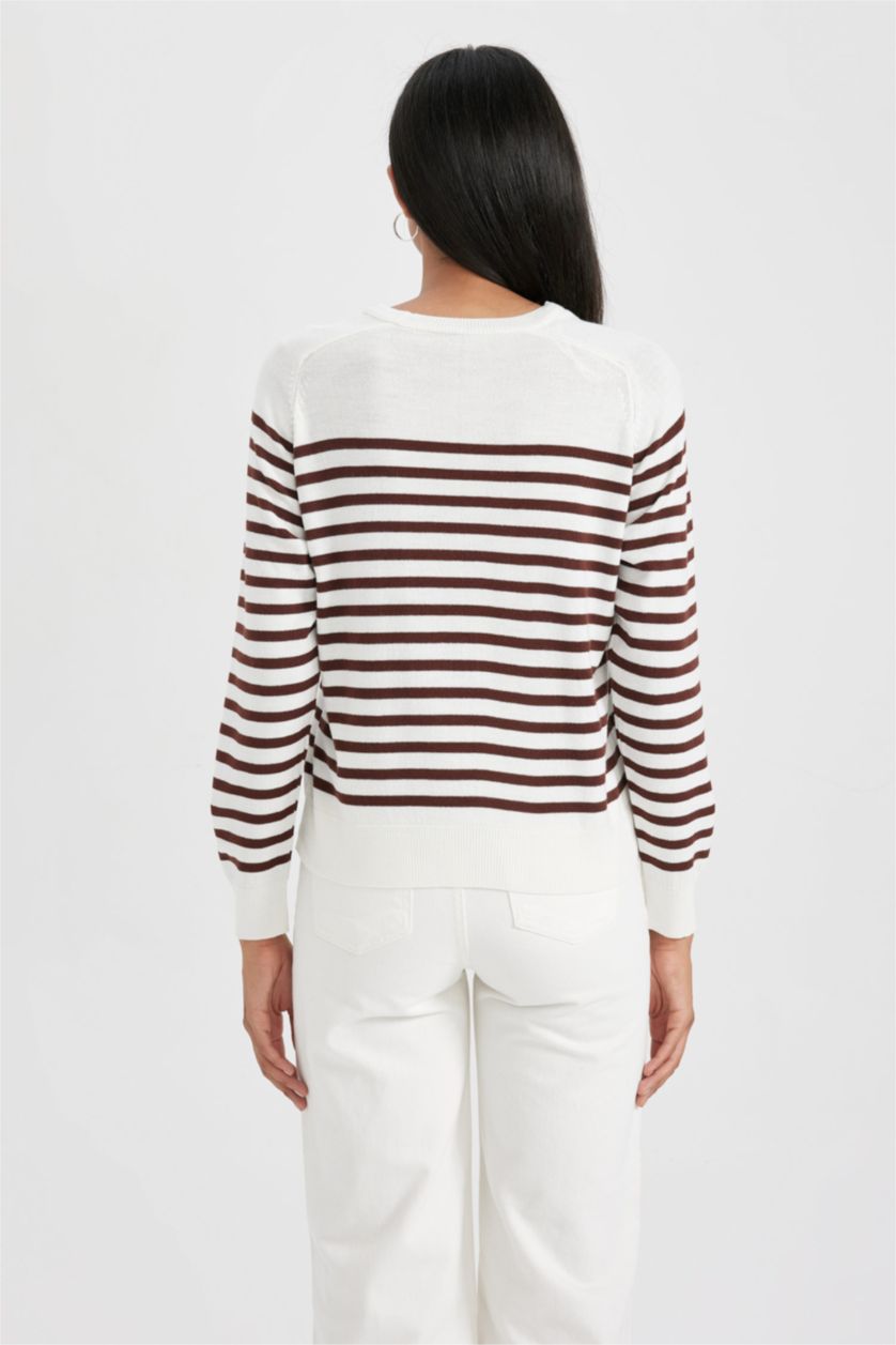 Жіночий Коричневий Пуловер стандартного крою з круглим вирізом для жінок