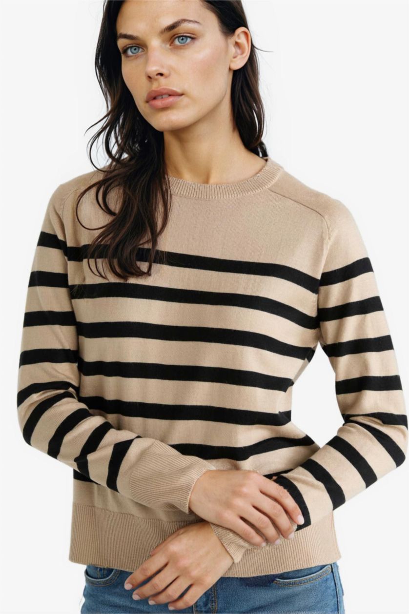 WOMAN Stone Regular Fit Crew Neck Striped Pullover