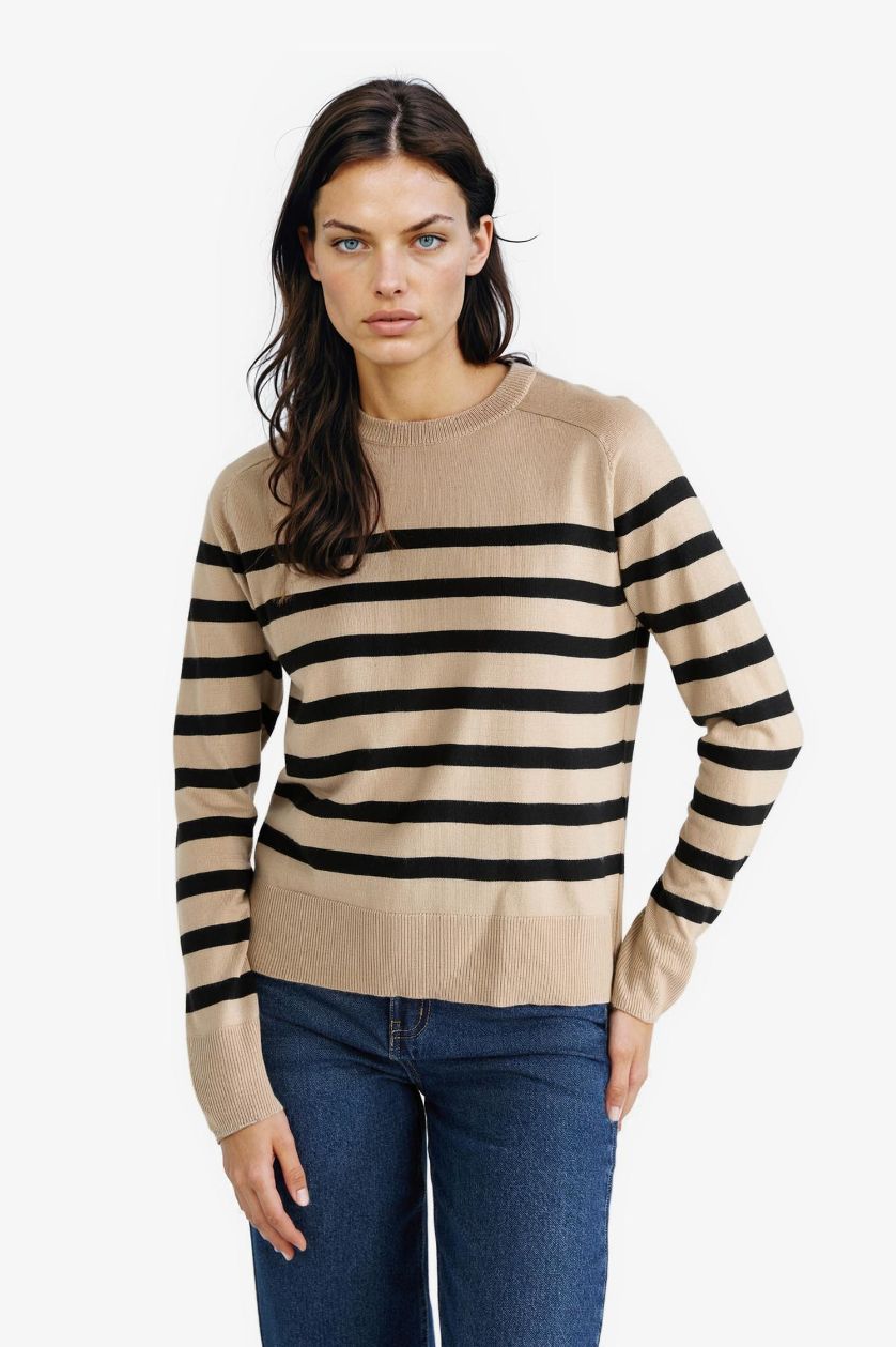 WOMAN Stone Regular Fit Crew Neck Striped Pullover