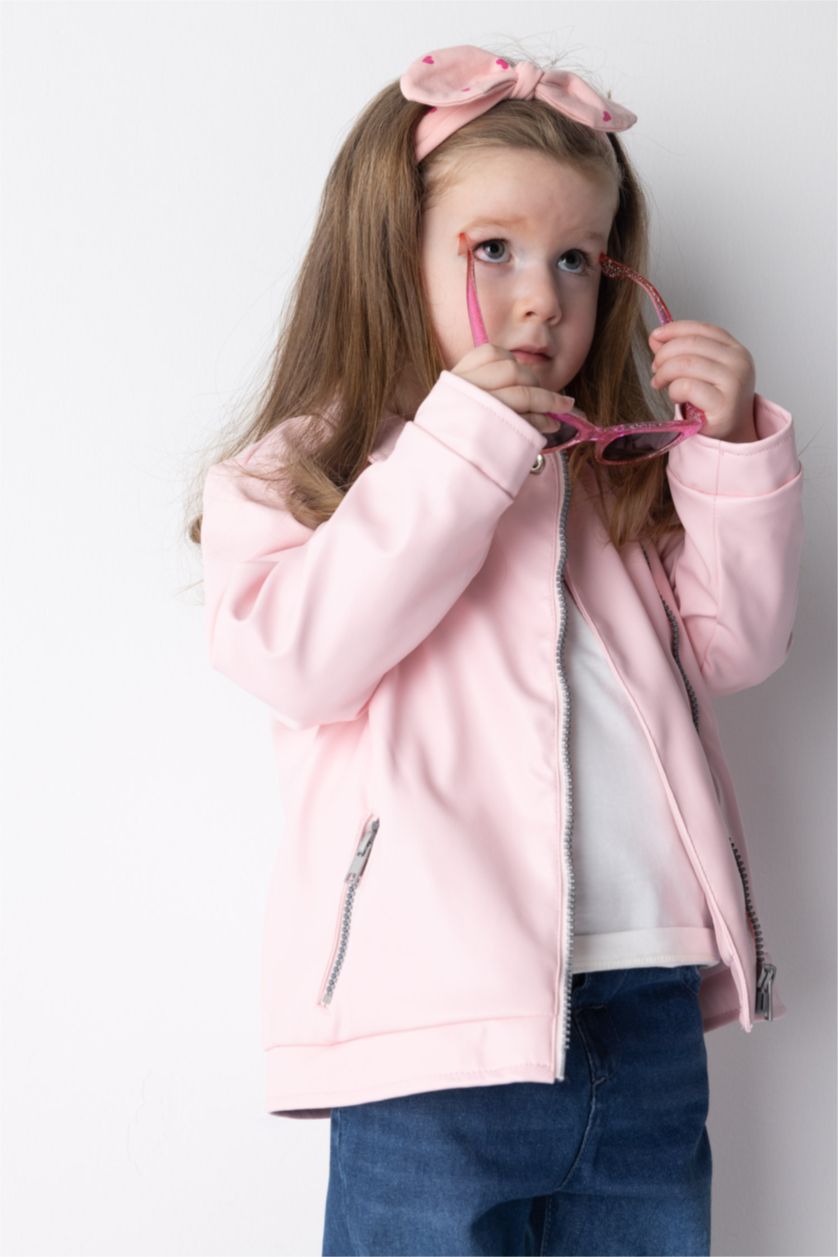 طفلة صغيرة زهري غامق جاكيت بناتي بيبي