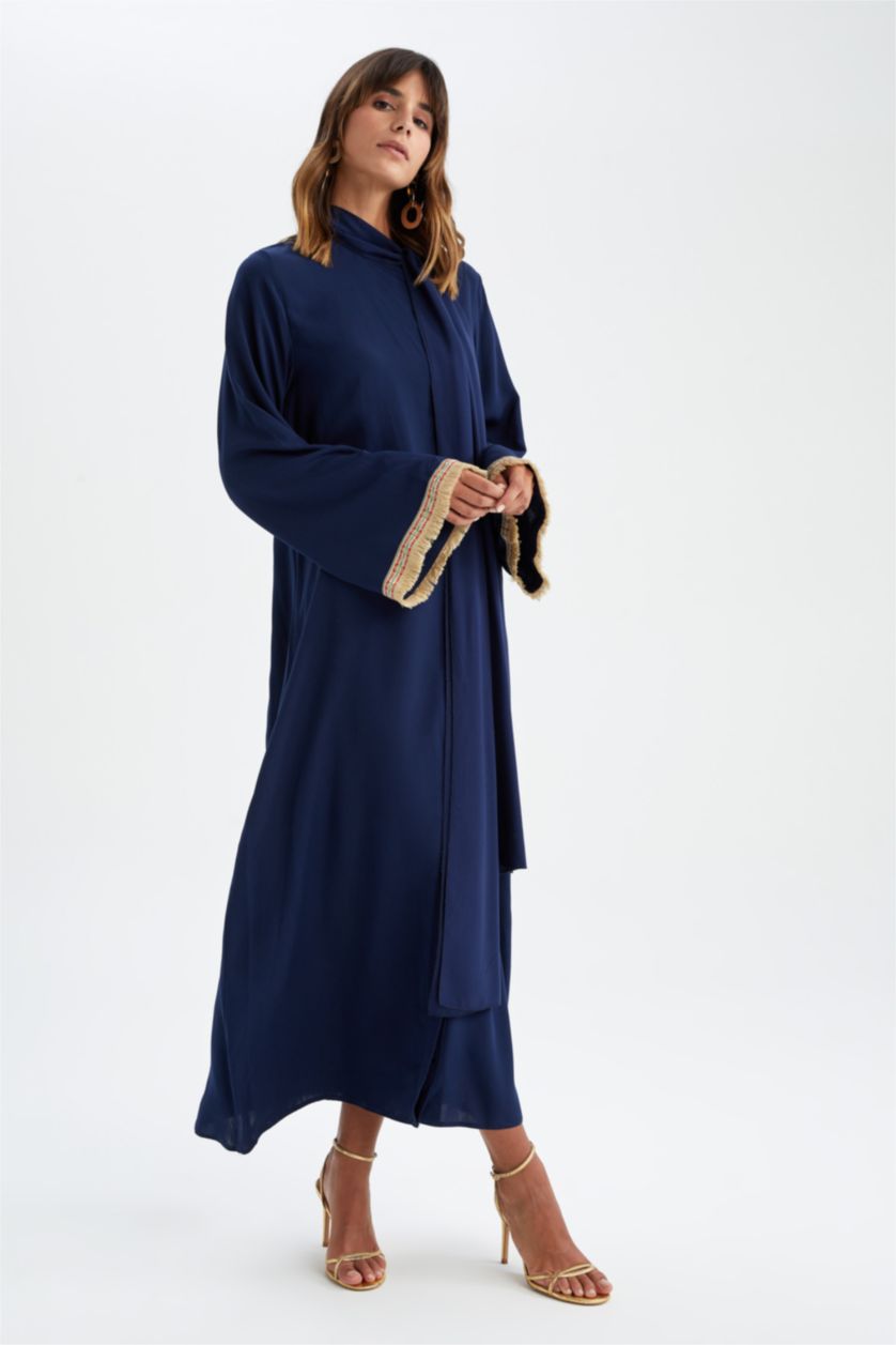 FEMME Marin Robe Longue Coupe Classique