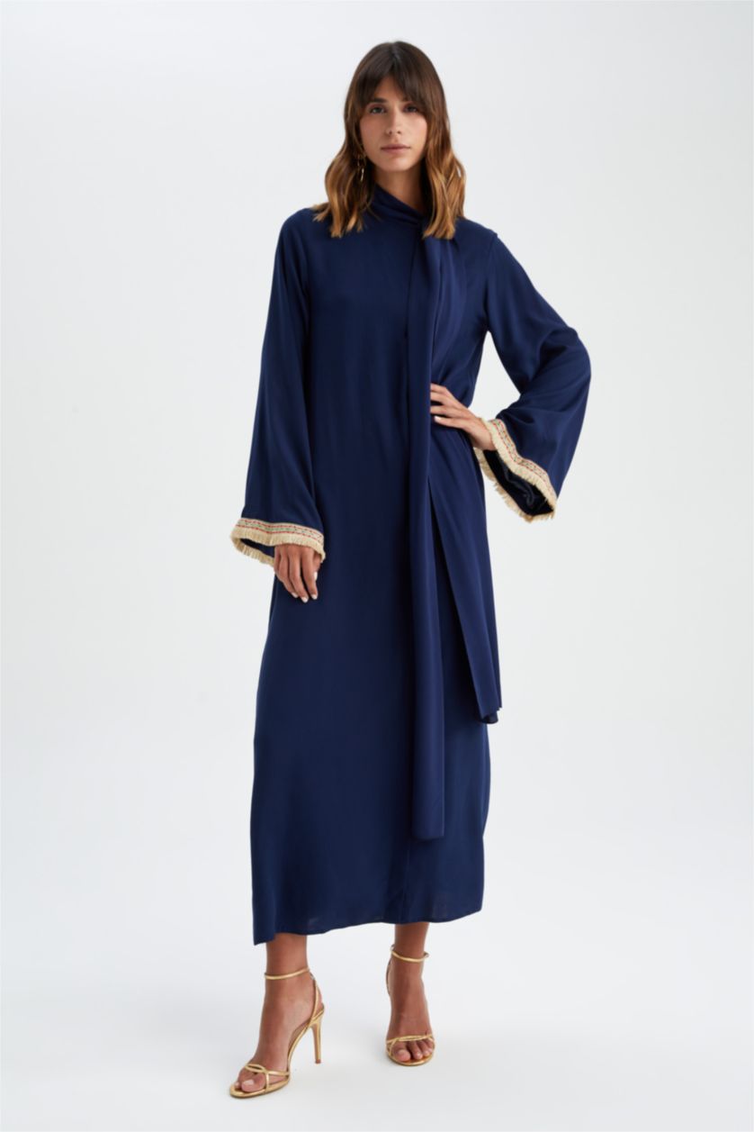 FEMME Marin Robe Longue Coupe Classique