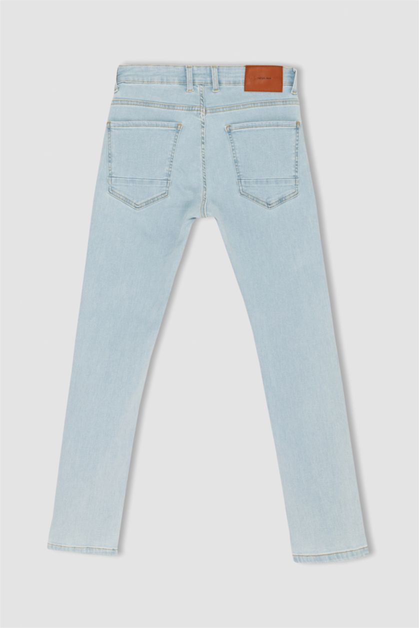 MAN Light Blue Skinny Comfort Fit Trousers