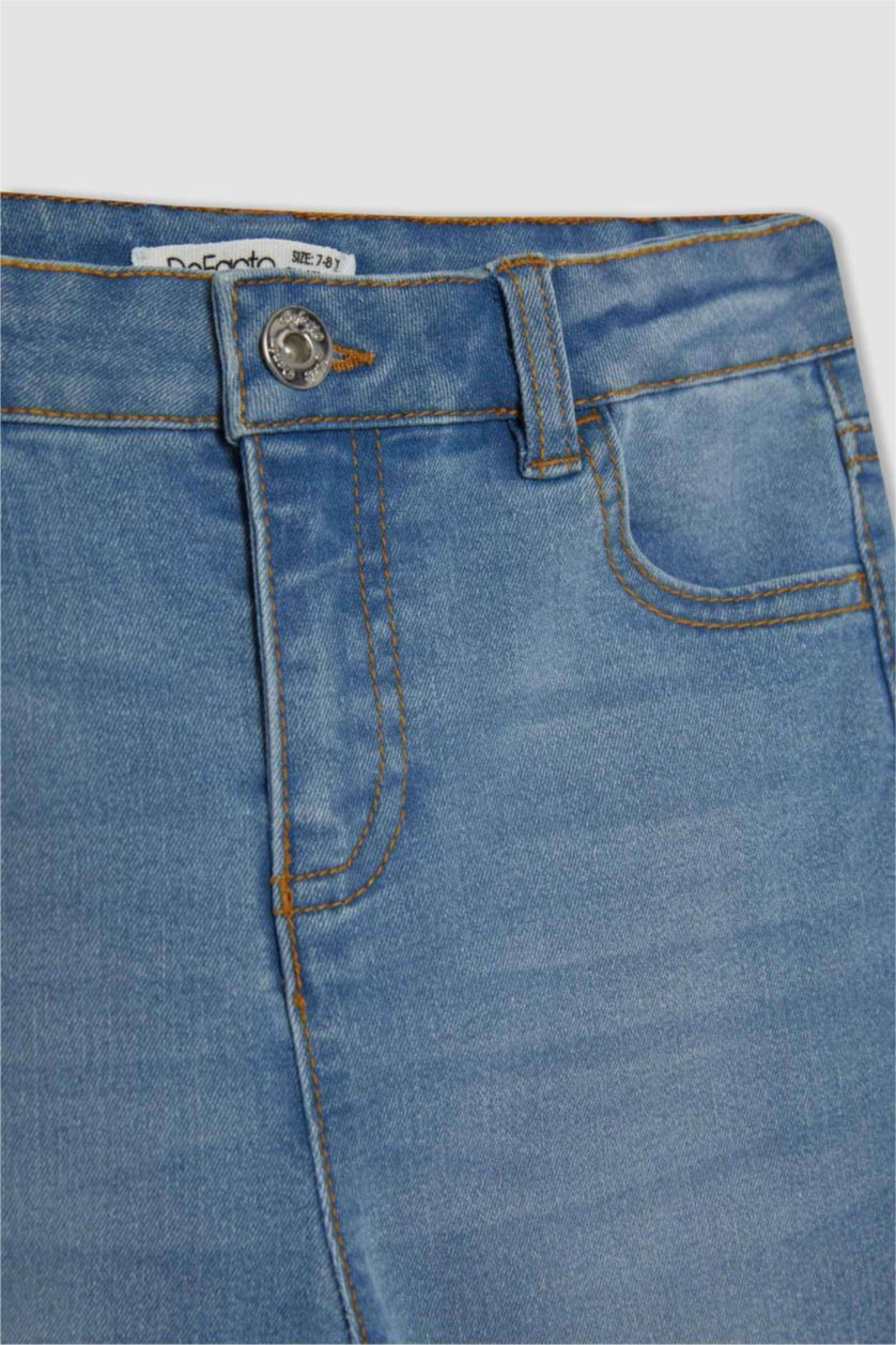 Девочки и подростки Светло-синий Брюки скинни для девочек, Школьная коллекция