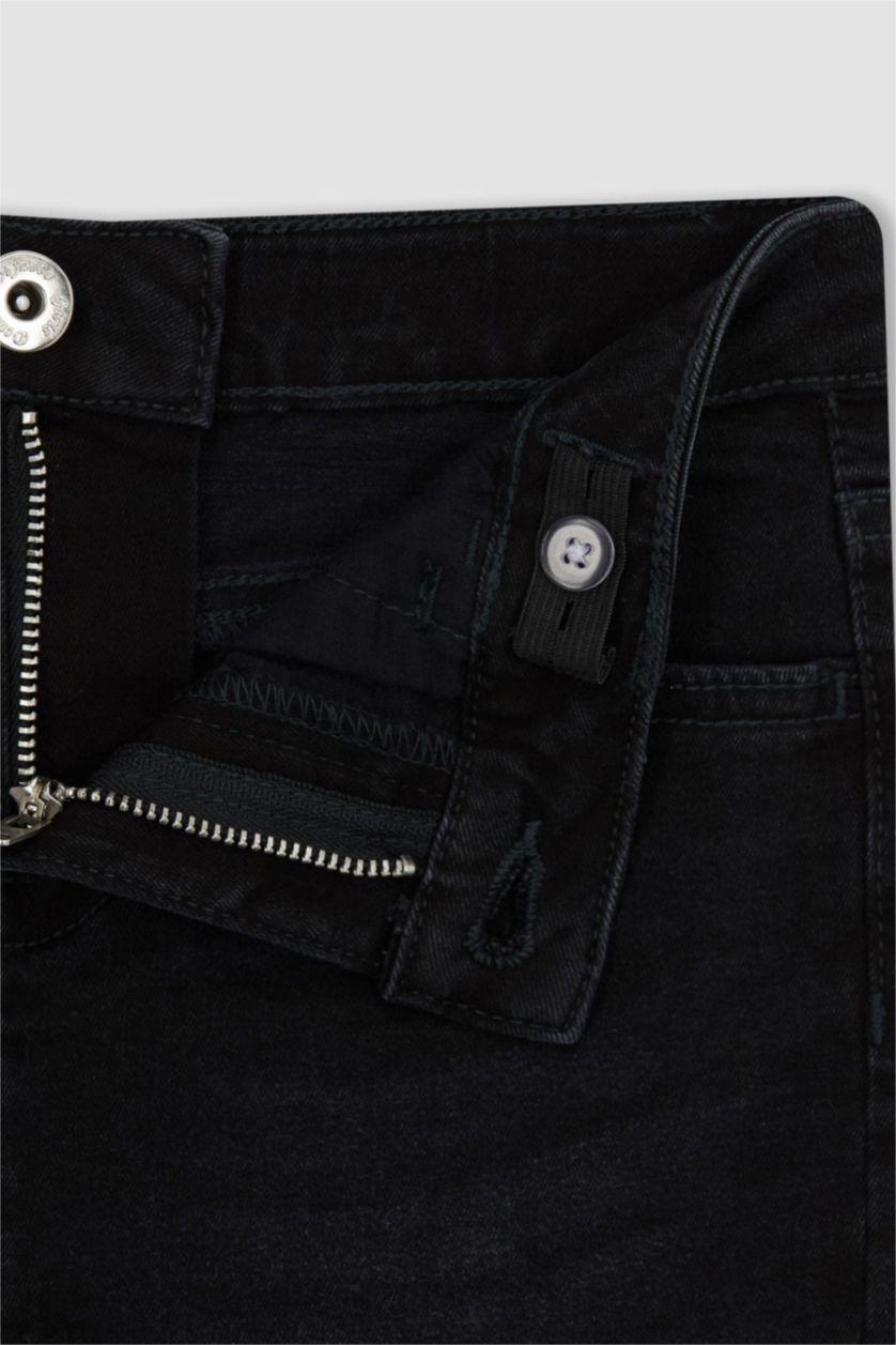 بناتي أسود بنطلون جينز بناتي سكيني فيت برجل ضيقة