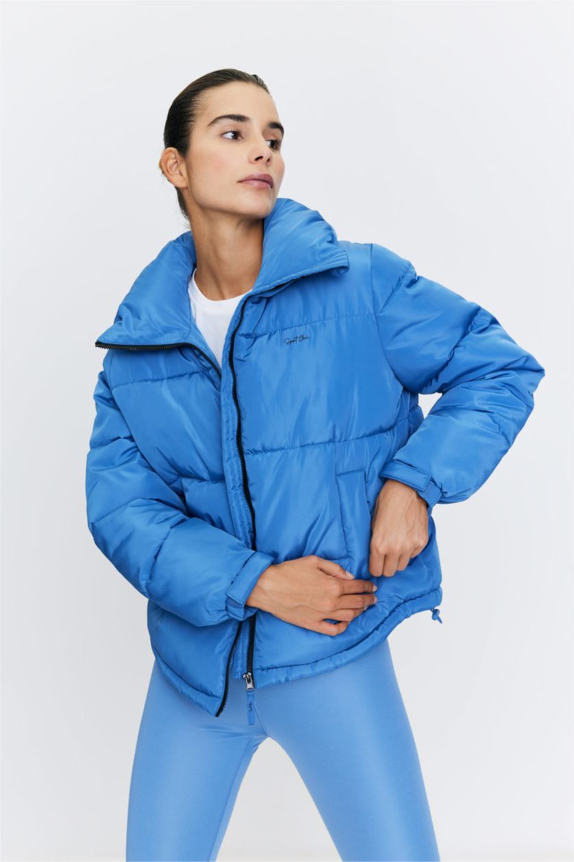 نساء أزرق غامق جاكيت دودون قصة عادية