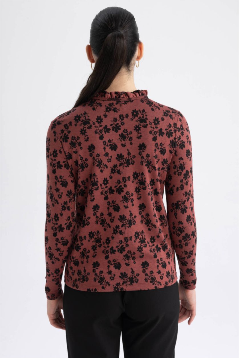 WOMAN Tile Regular Fit Crew Neck Long Sleeve T-Shirt