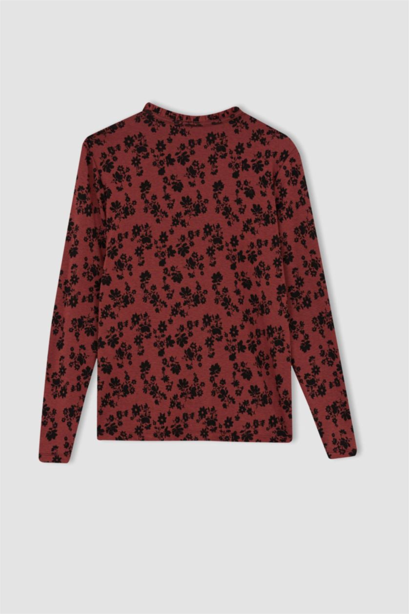 WOMAN Tile Regular Fit Crew Neck Long Sleeve T-Shirt