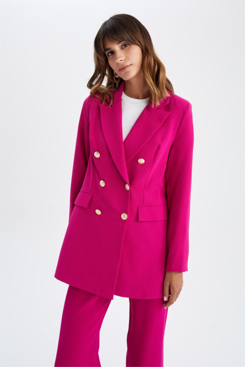 Kadın Fuşya Regular Fıt Blazer Ceket