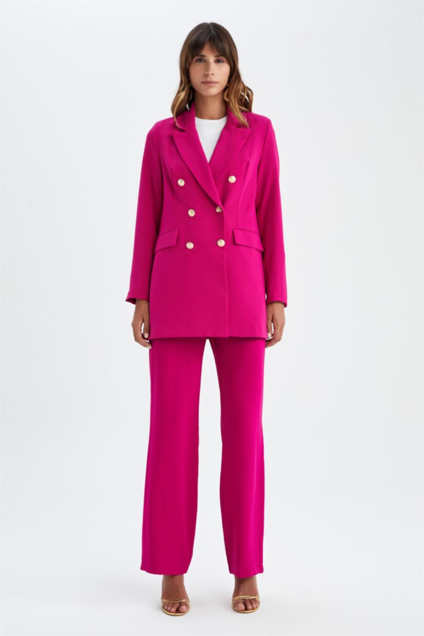 Kadın Fuşya Regular Fıt Blazer Ceket