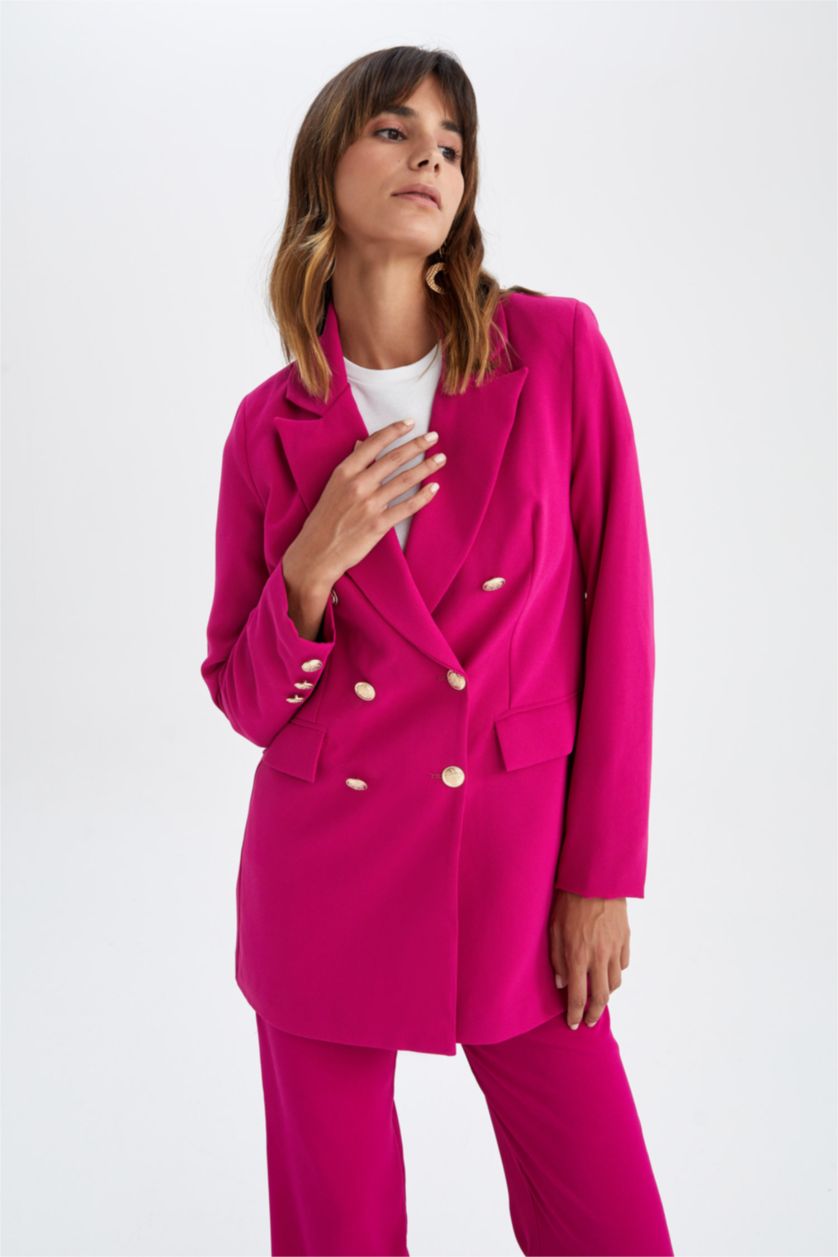 Kadın Fuşya Regular Fıt Blazer Ceket