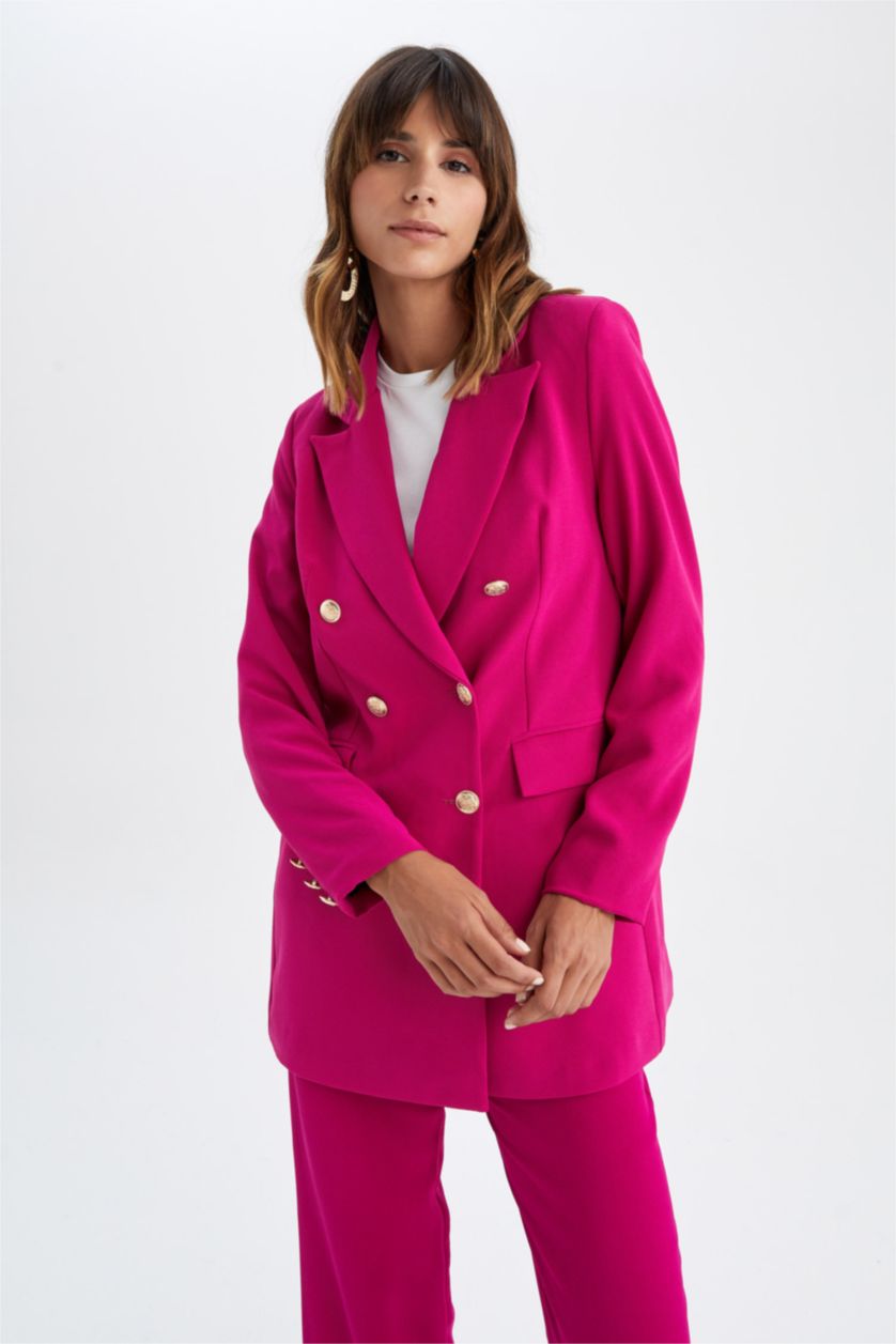 Kadın Fuşya Regular Fıt Blazer Ceket