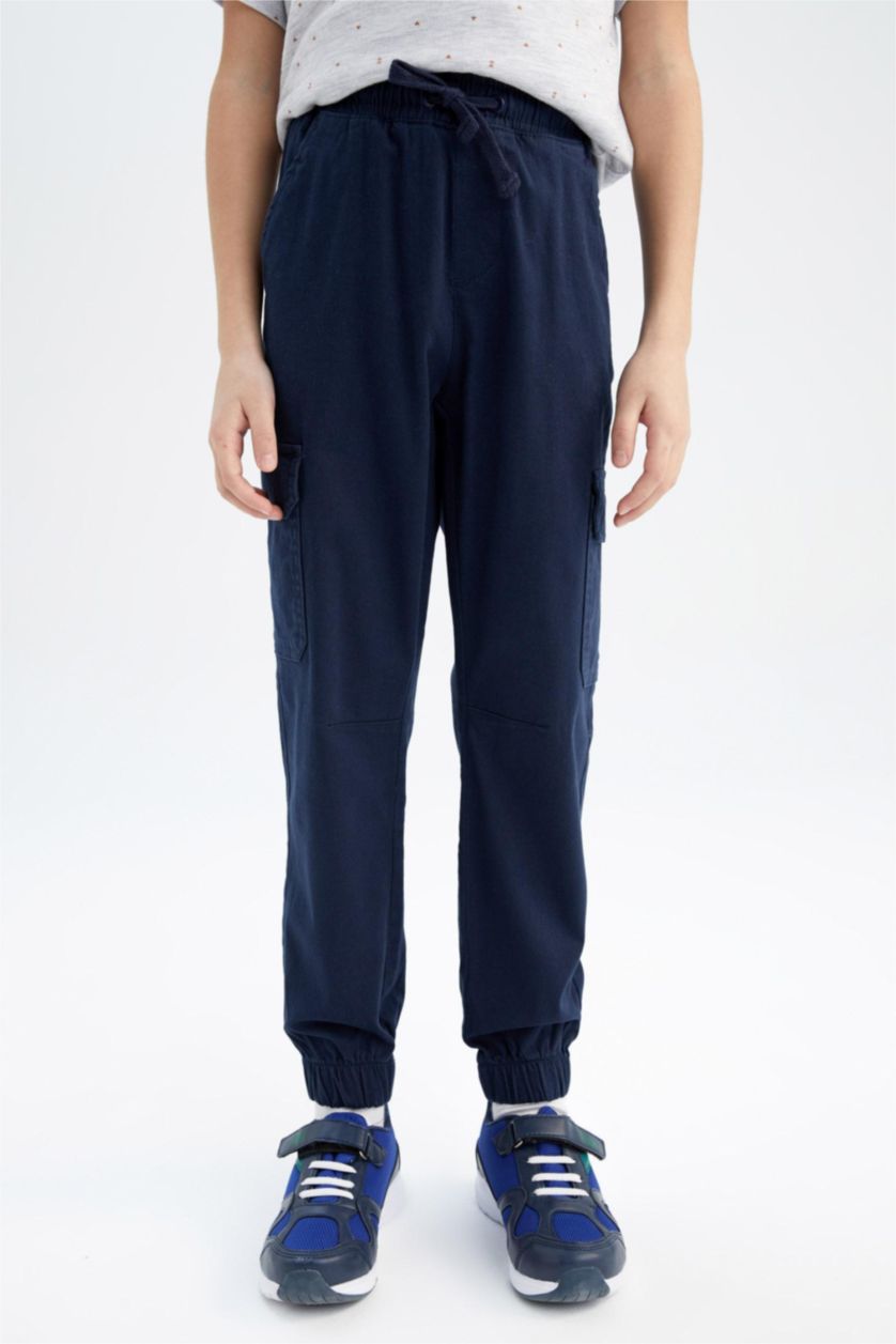 BOYS & TEENS Indigo Boy Cargo Jogger Gabardine Trousers
