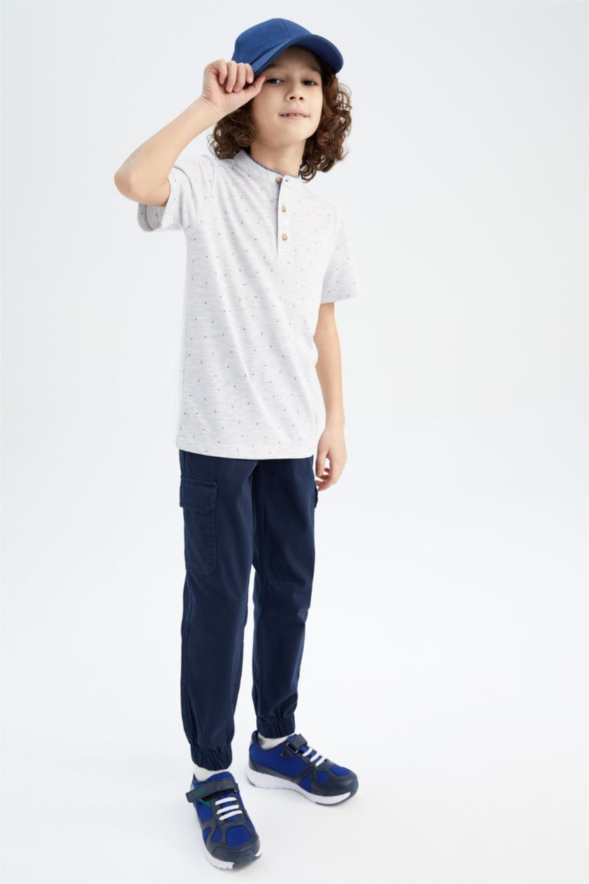 BOYS & TEENS Indigo Boy Cargo Jogger Gabardine Trousers