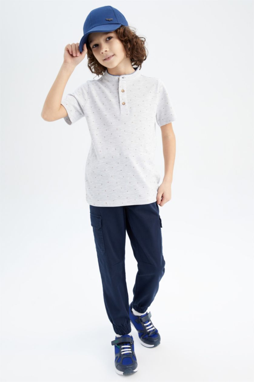 BOYS & TEENS Indigo Boy Cargo Jogger Gabardine Trousers