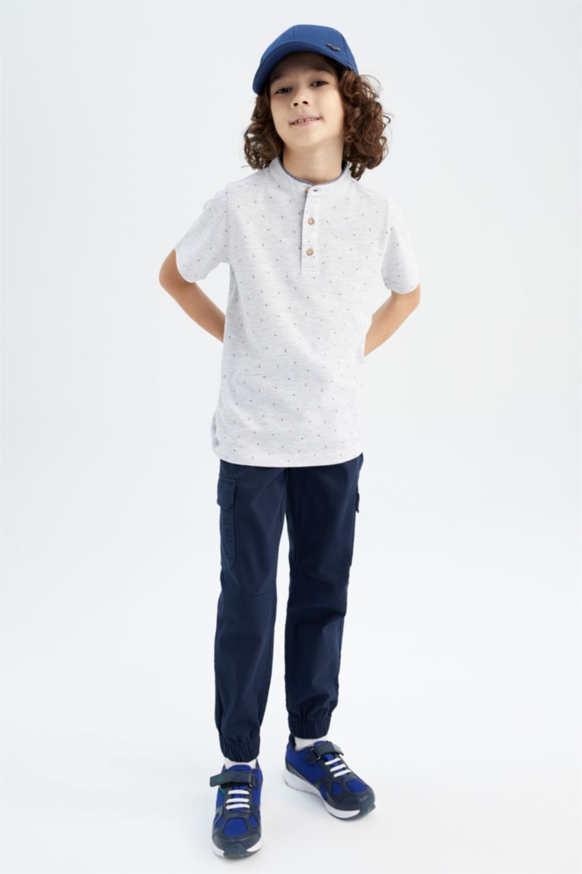 BOYS & TEENS Indigo Boy Cargo Jogger Gabardine Trousers