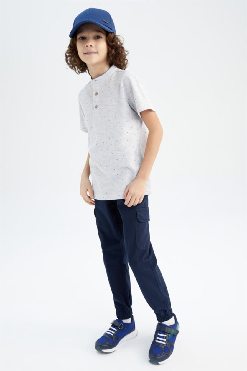 BOYS & TEENS Indigo Boy Cargo Jogger Gabardine Trousers
