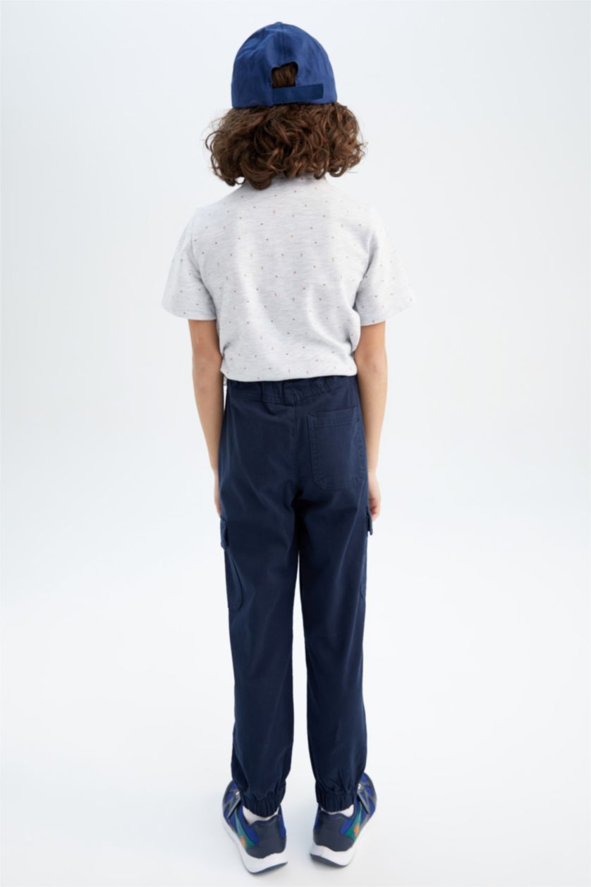 BOYS & TEENS Indigo Boy Cargo Jogger Gabardine Trousers