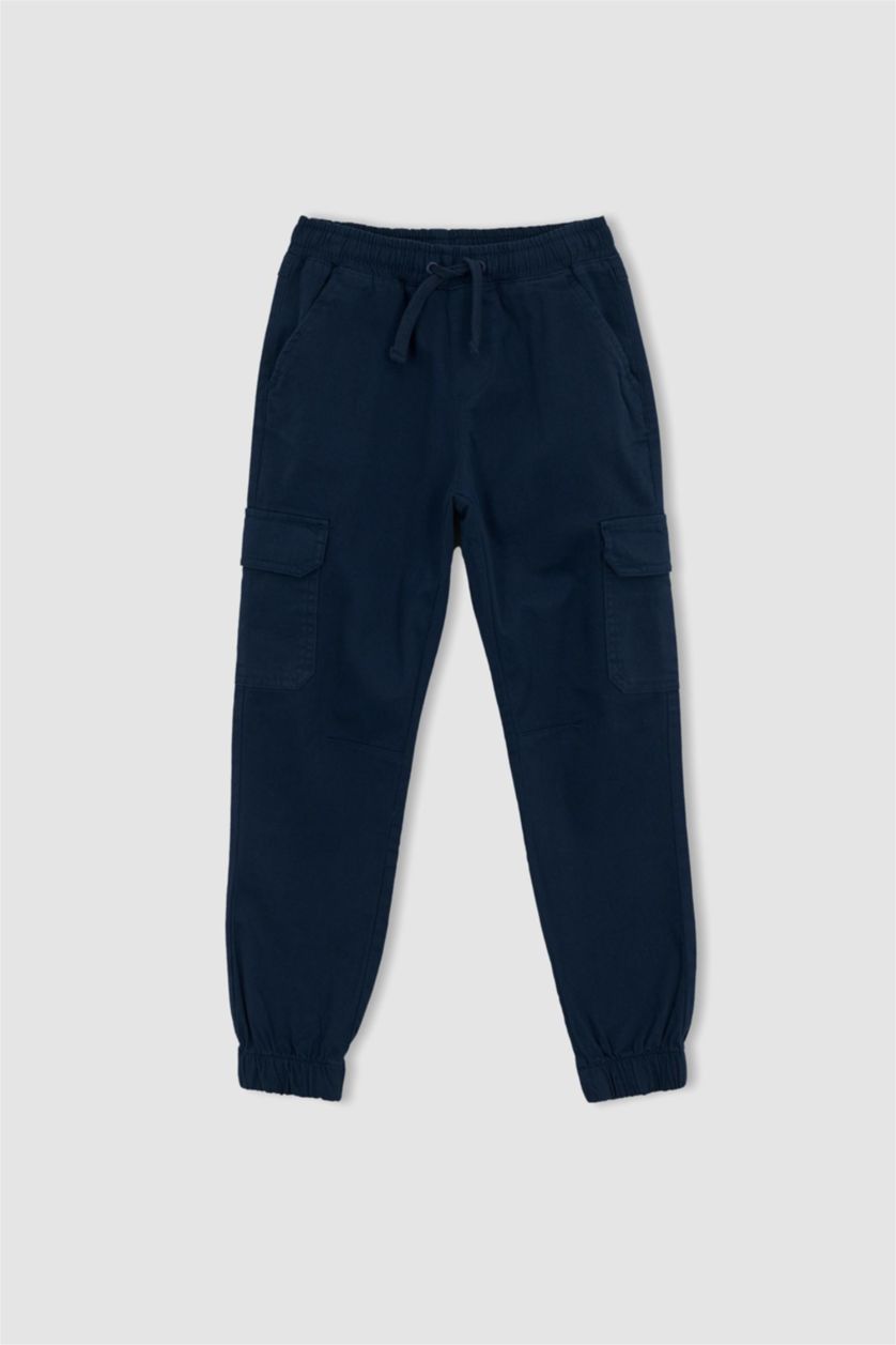 BOYS & TEENS Indigo Boy Cargo Jogger Gabardine Trousers